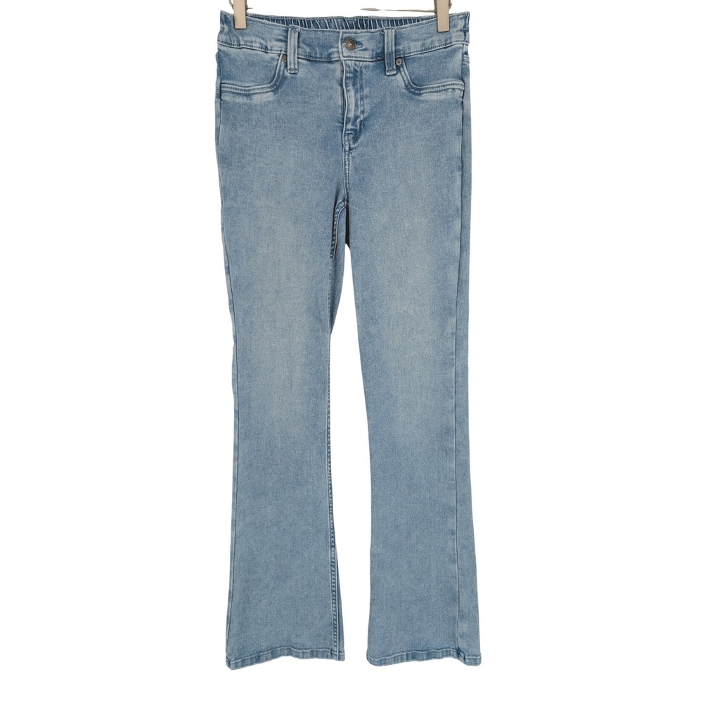 Aerie Baby Flare Pull On Jeans Women S Light Wash High Waisted Boho Hippie Retro